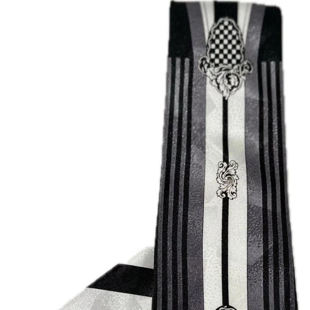 Da Ciro Boys Tie Hanky Set Black Silver White 3